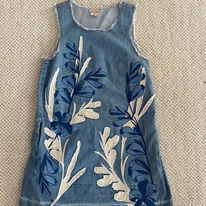 Anthropologie Embroidered Denim Dress